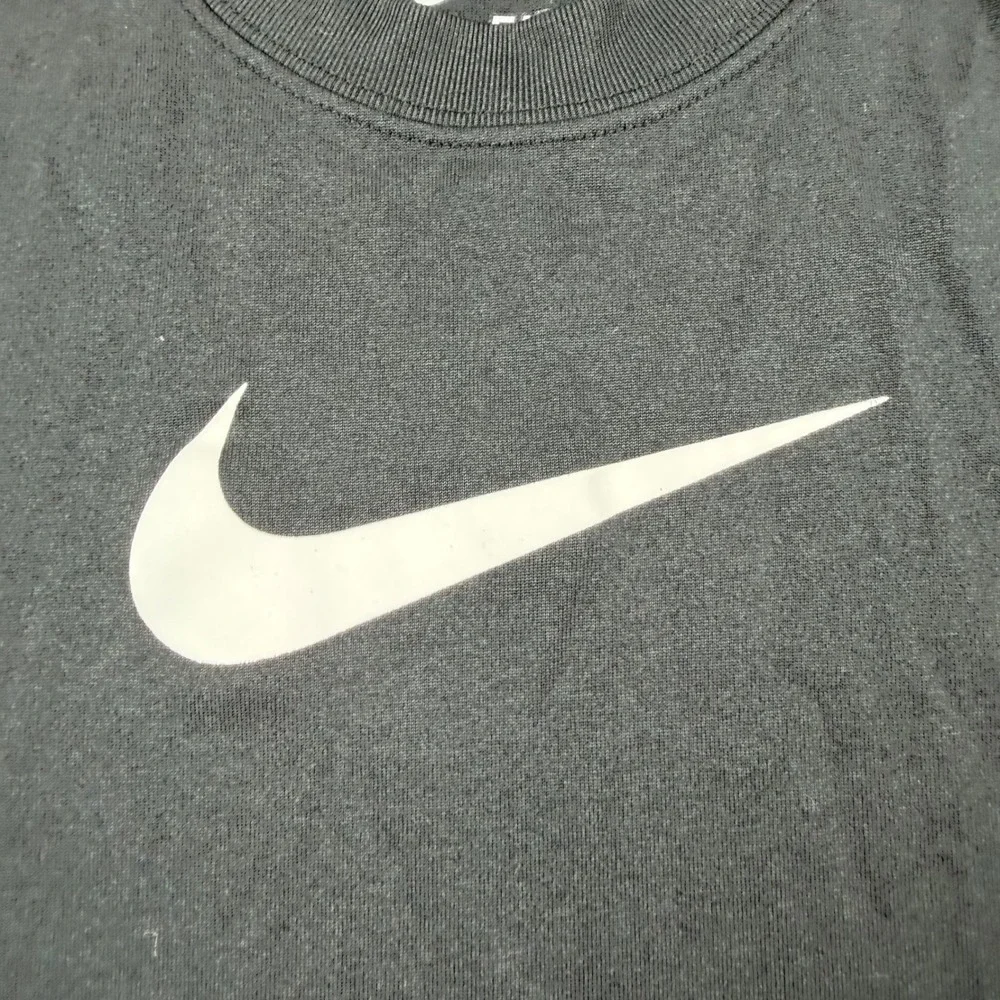 Nike T-Shirt Men's Large Black Dri-FIT‎ Short Sleeve Swoosh Athletic Gym Tee